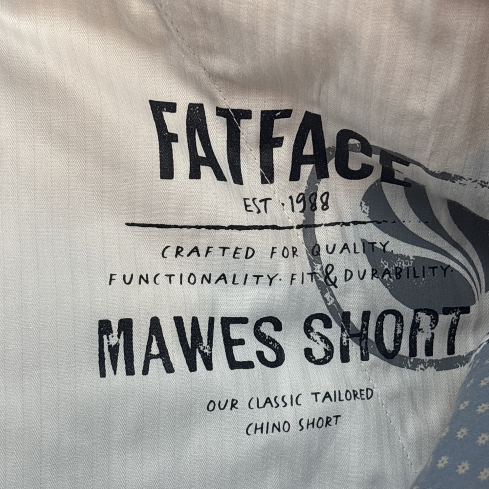 Fat Face Men's Size 40 Mawes Chino Shorts Flat Front Stone Cotton Stretch NEW - Picture 8 of 14